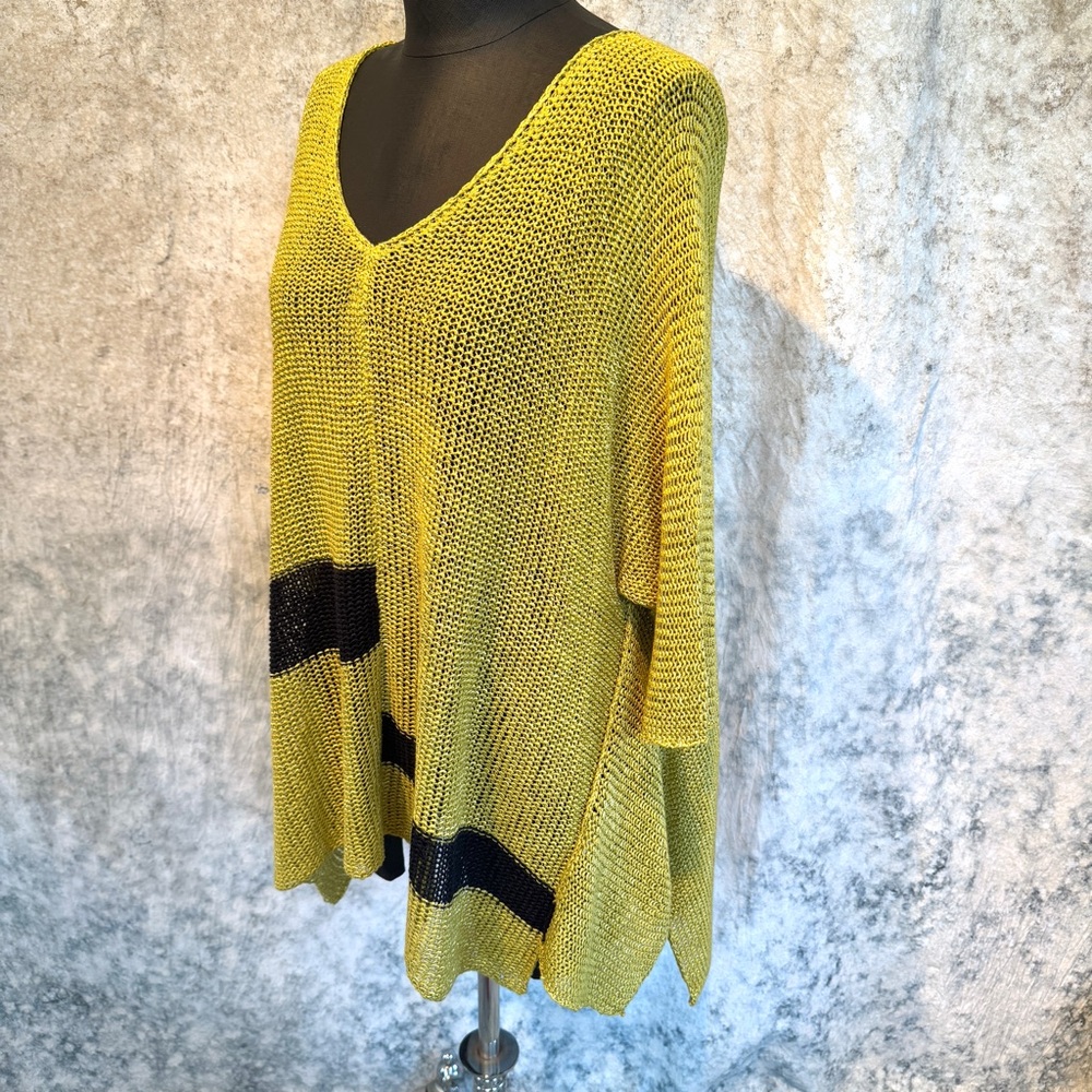 Alembika Knit Tunic Top - Chartreuse & Black - Small - Picture 2 of 8